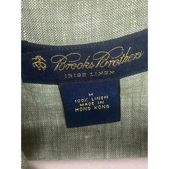 Brooks Brothers Irish Linen Green Button Up Shirt Men’s M Short Sleeve Casual - Picture 4 of 4